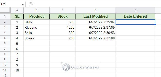 adding a new column, date entered